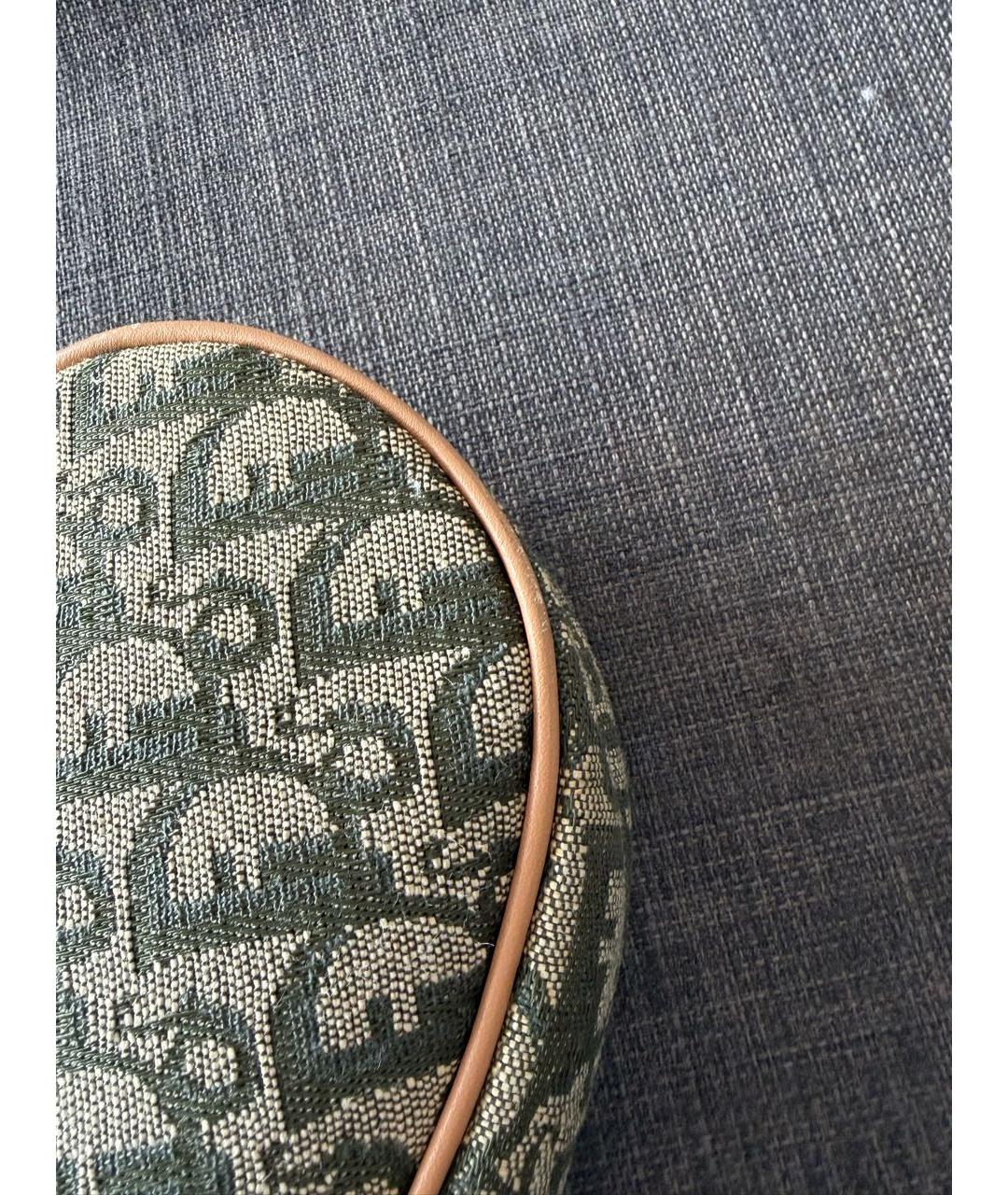 CHRISTIAN DIOR Зеленая тканевая сумка через плечо, фото 4