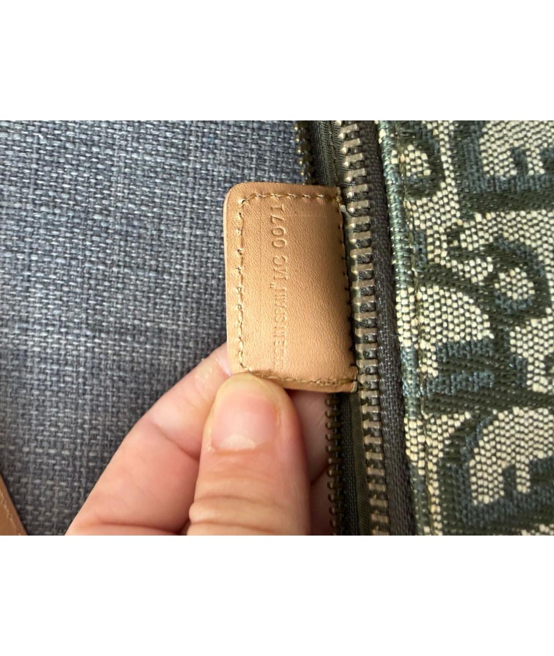 CHRISTIAN DIOR Зеленая тканевая сумка через плечо, фото 7