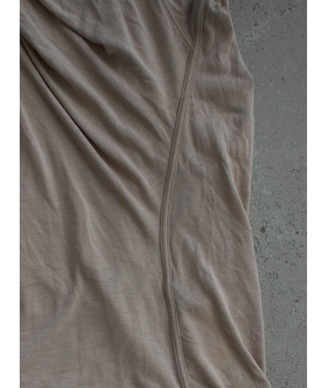 RICK OWENS Бежевая шелковая майка, фото 4