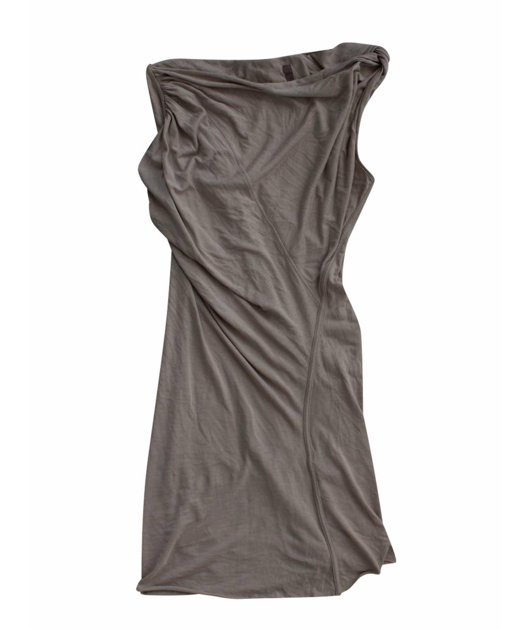 RICK OWENS Бежевая шелковая майка, фото 1