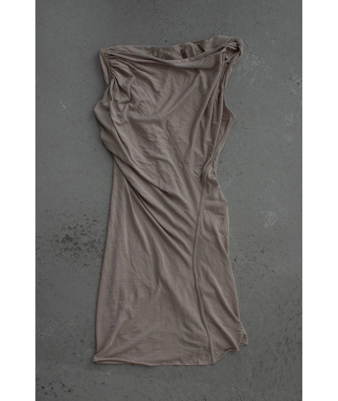 RICK OWENS Бежевая шелковая майка, фото 5