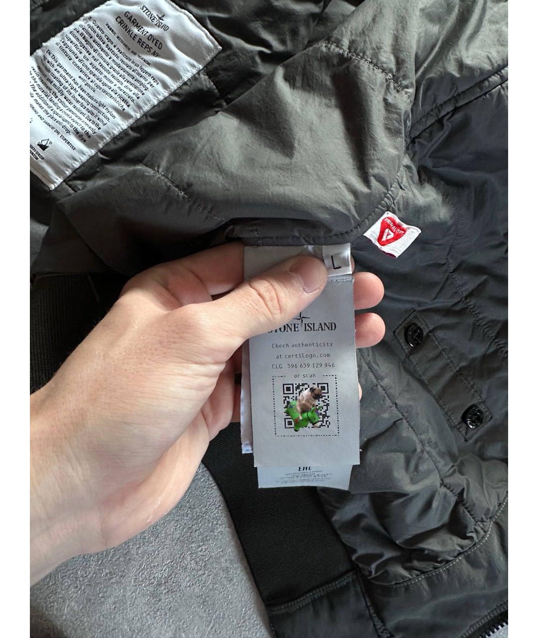 STONE ISLAND Хаки полиамидовый пуховик, фото 8