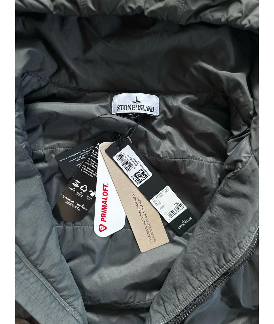 STONE ISLAND Хаки полиамидовый пуховик, фото 3