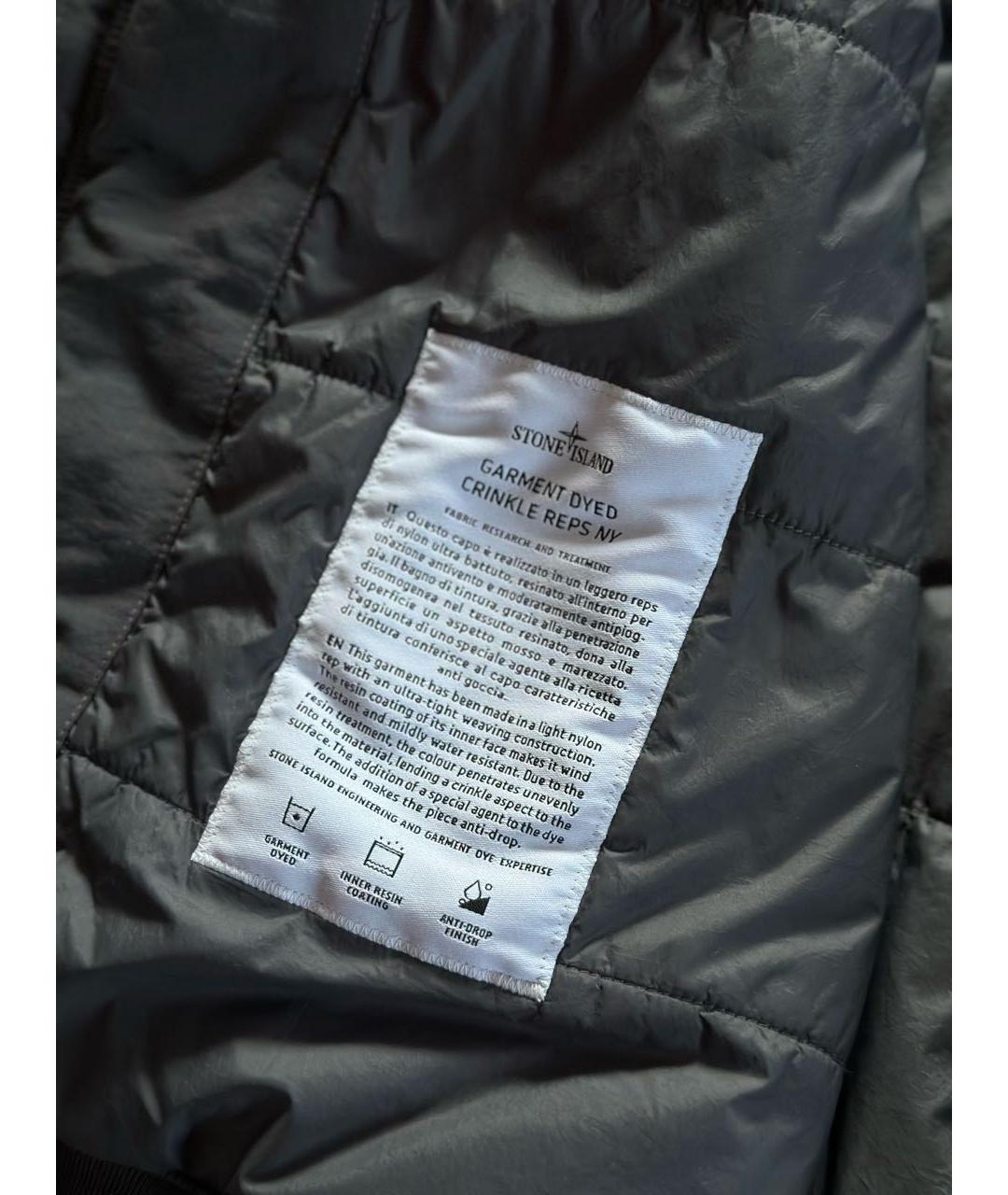 STONE ISLAND Хаки полиамидовый пуховик, фото 4