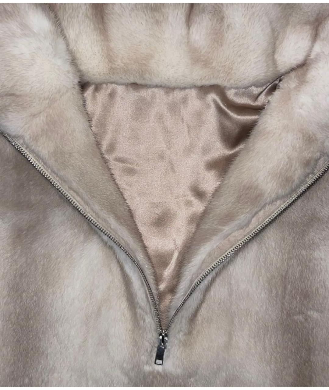 LORO PIANA Бежевый меховой жилет, фото 3