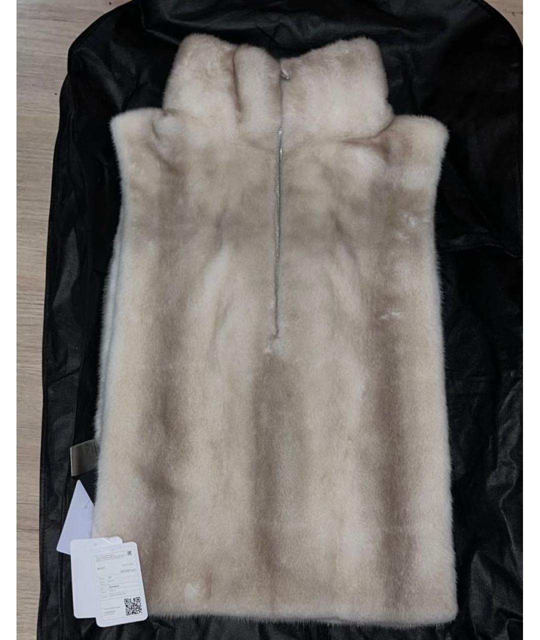 LORO PIANA Бежевый меховой жилет, фото 4