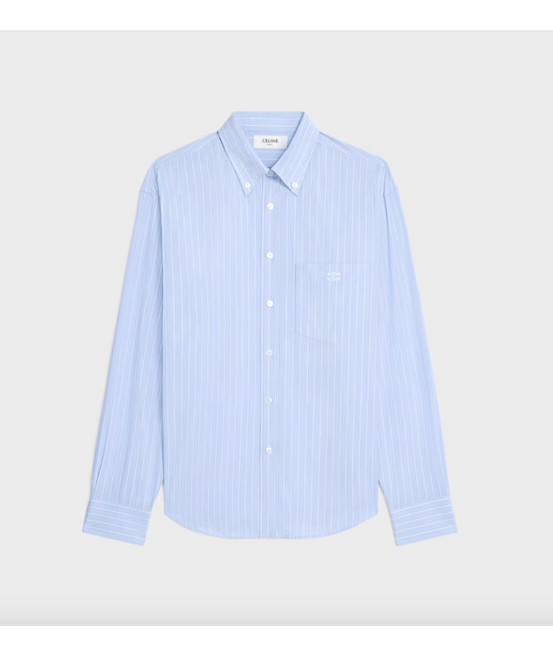 CELINE Голубая хлопковая рубашка, фото 5
