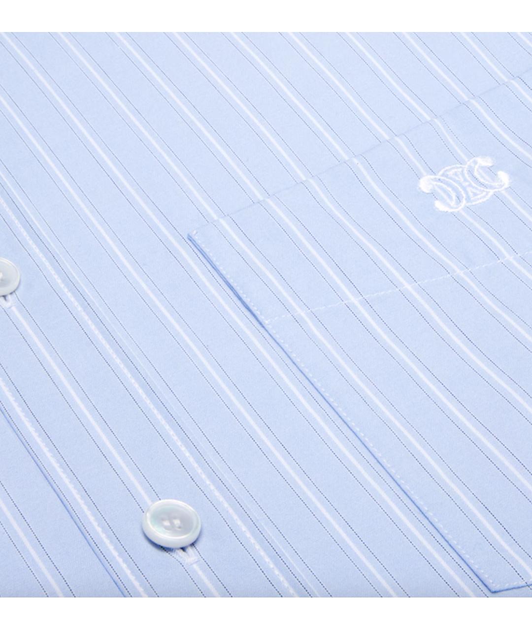 CELINE Голубая хлопковая рубашка, фото 4