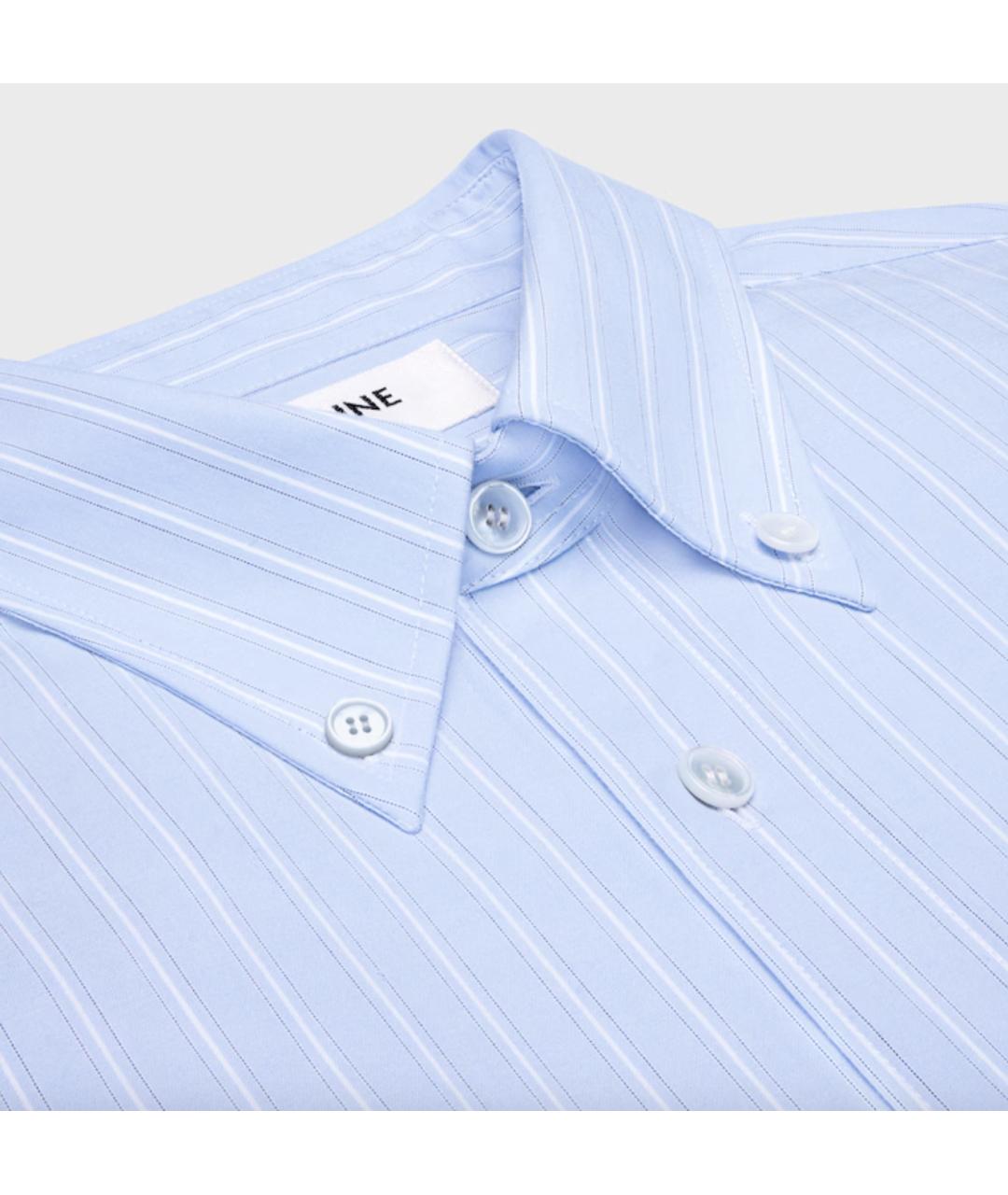 CELINE Голубая хлопковая рубашка, фото 3