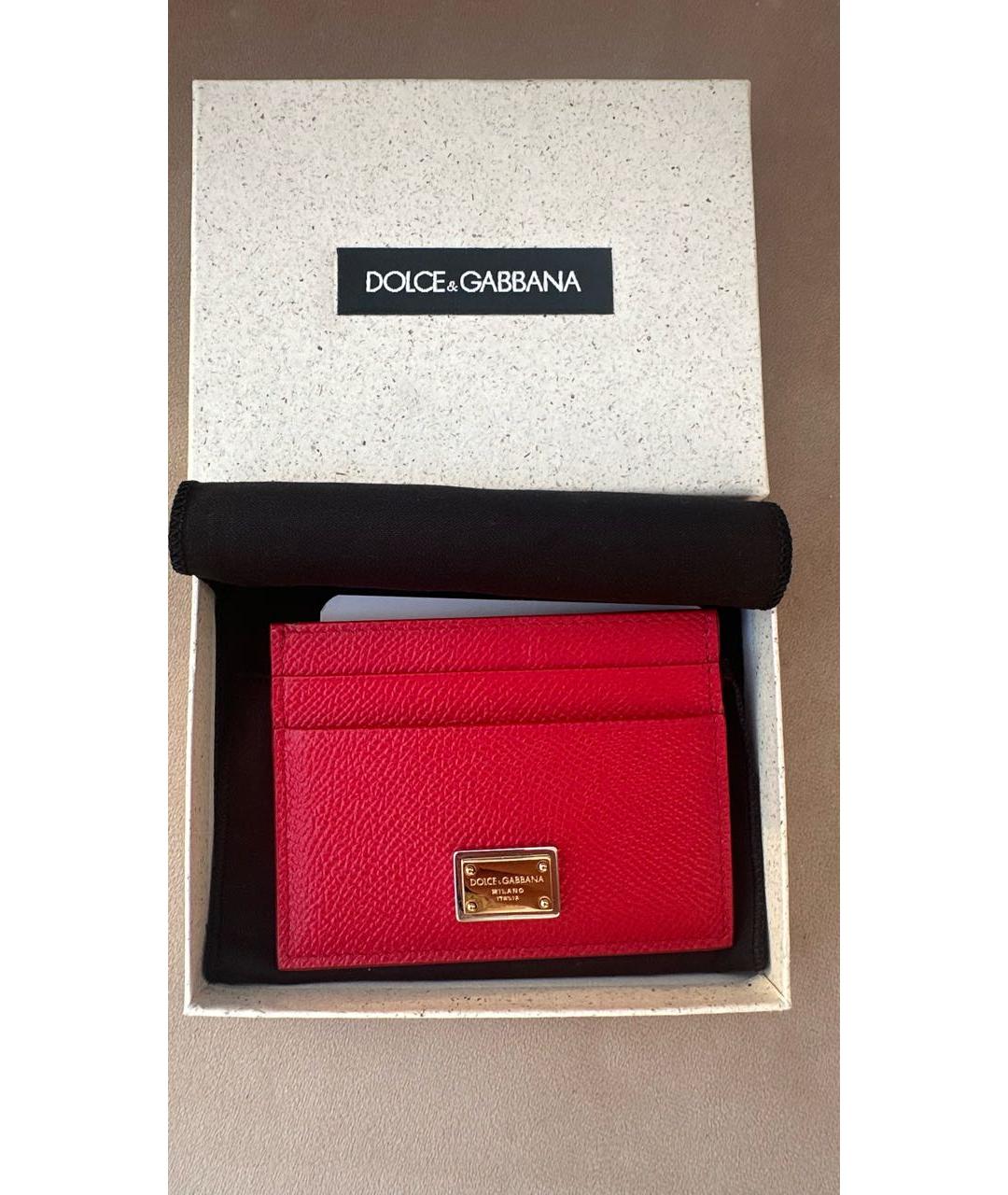 DOLCE&GABBANA Красный кожаный кардхолдер, фото 4