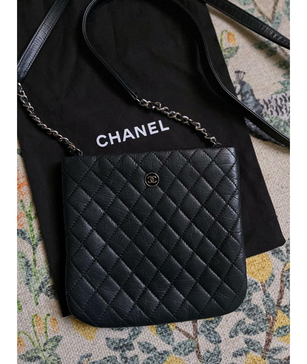 CHANEL Черная кожаная сумка через плечо, фото 3