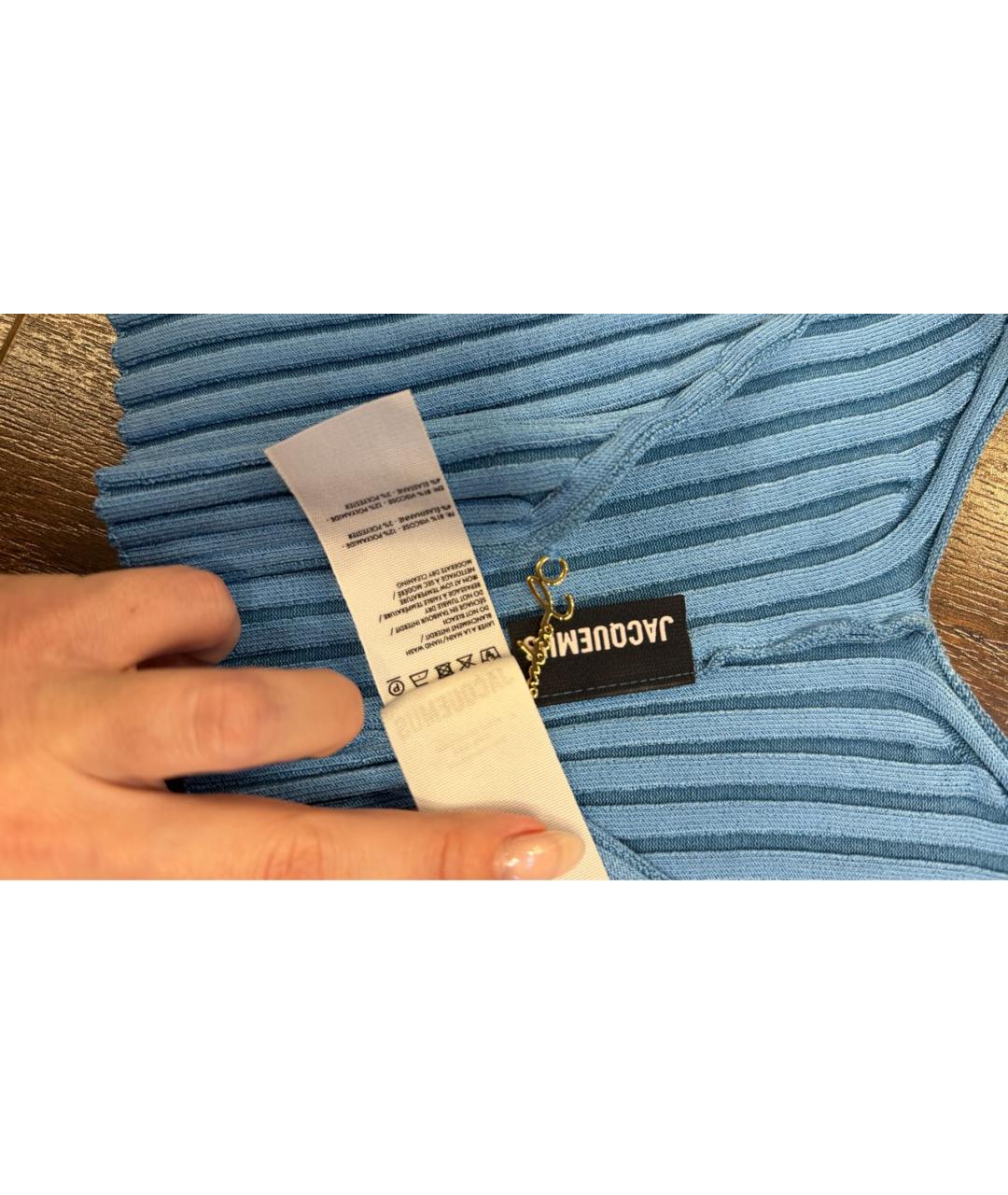 JACQUEMUS Голубой вискозный кардиган, фото 4