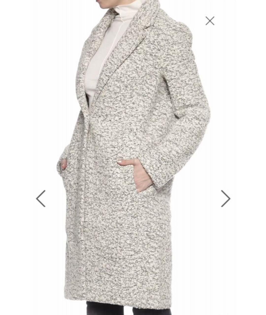 MAJE Белое шерстяное пальто, фото 7