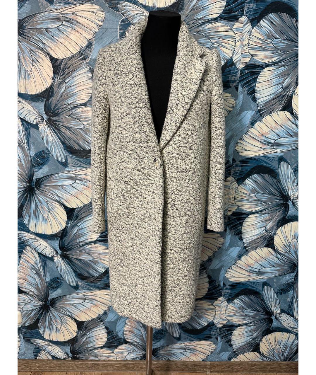 MAJE Белое шерстяное пальто, фото 9