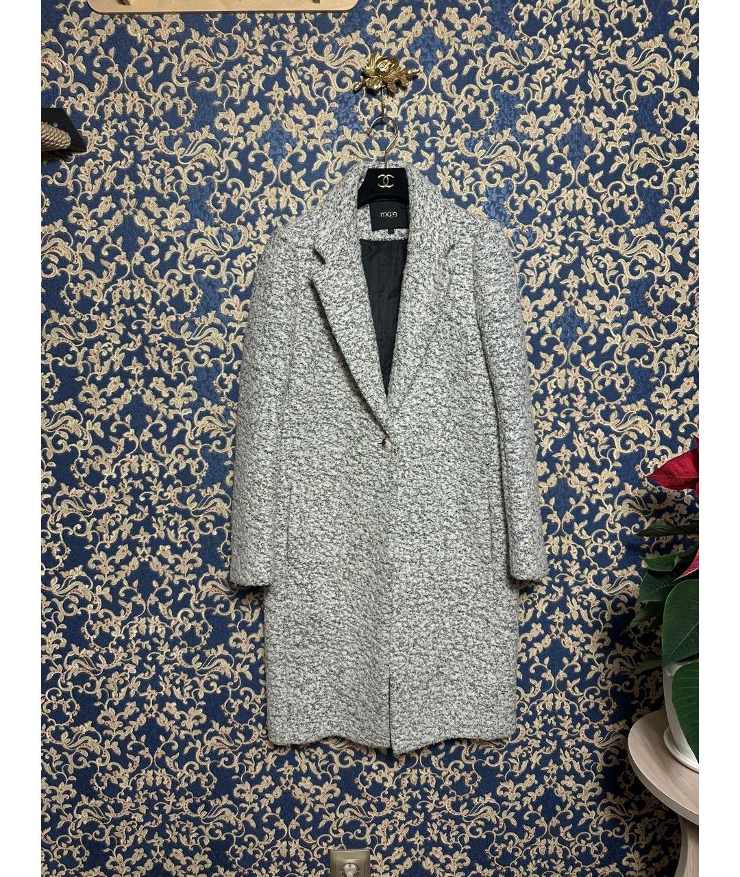 MAJE Белое шерстяное пальто, фото 3