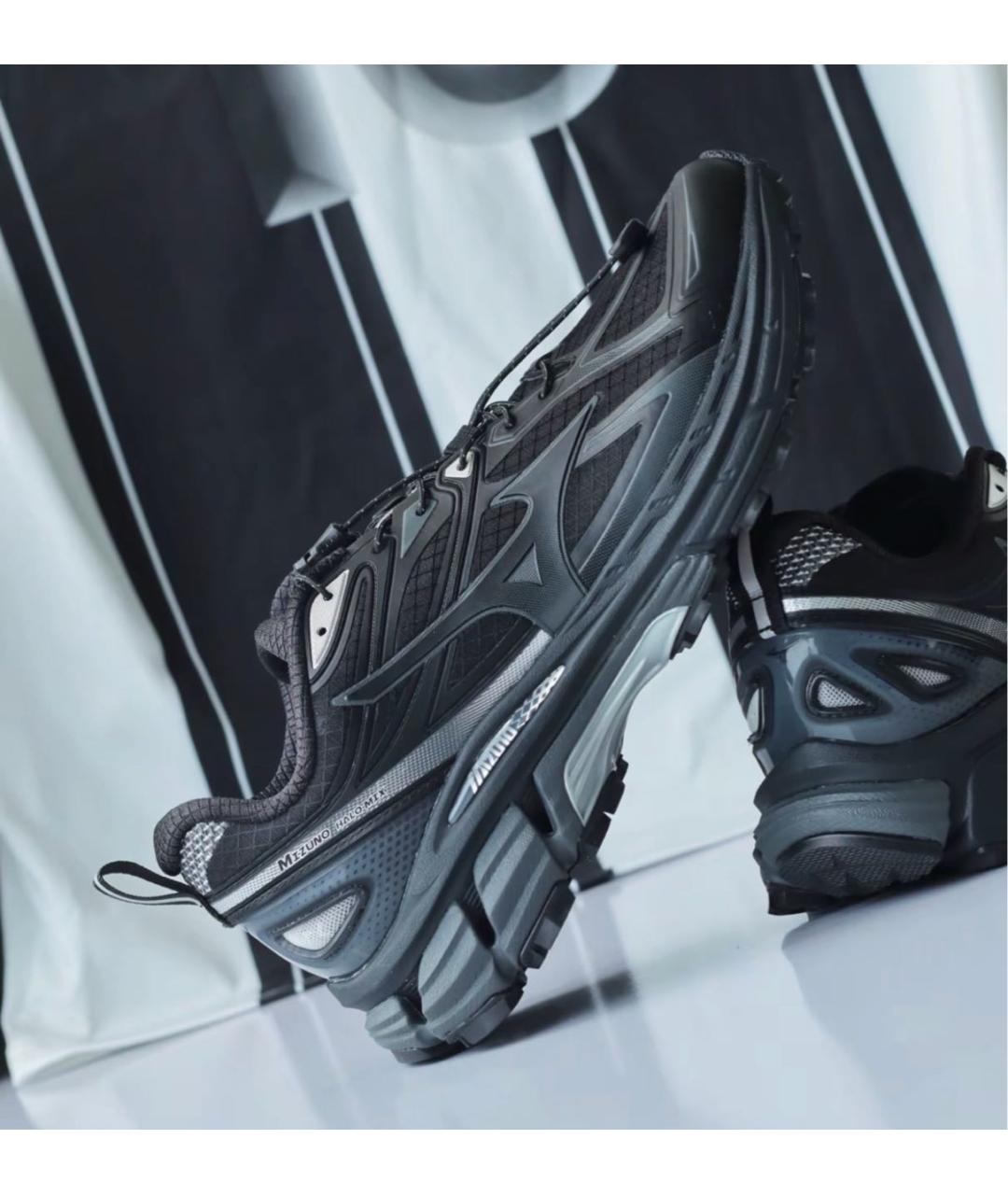 MIZUNO Черные текстильные низкие кроссовки / кеды, фото 6