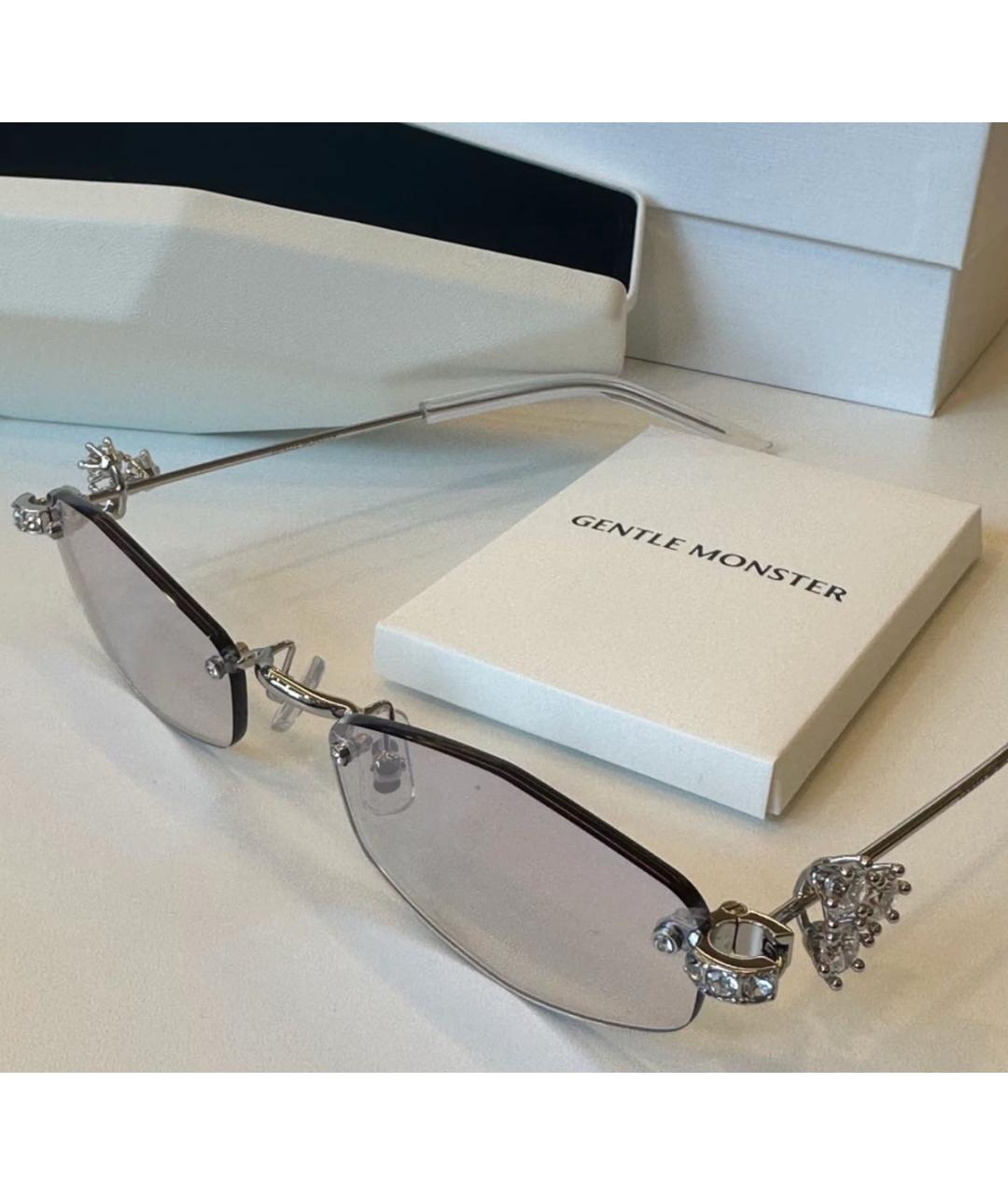 GENTLE MONSTER Серебряные металлические солнцезащитные очки, фото 7