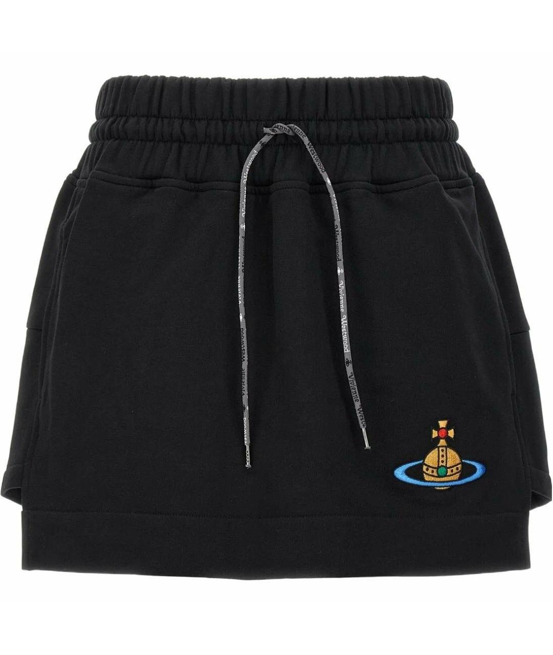 VIVIENNE WESTWOOD Черная хлопковая юбка мини, фото 6