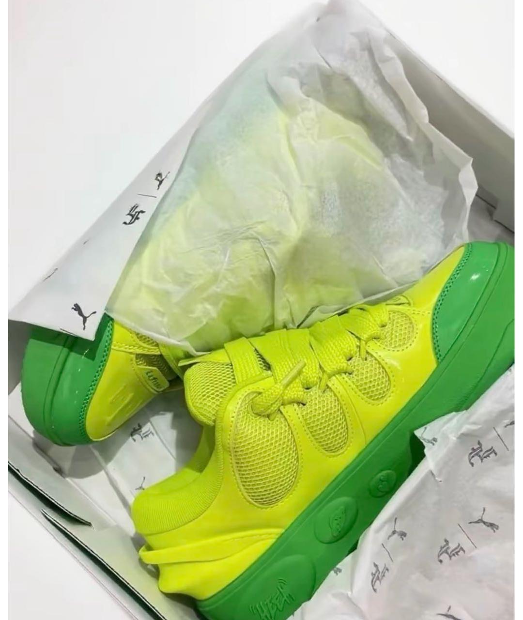 PUMA Зеленые текстильные низкие кроссовки / кеды, фото 6