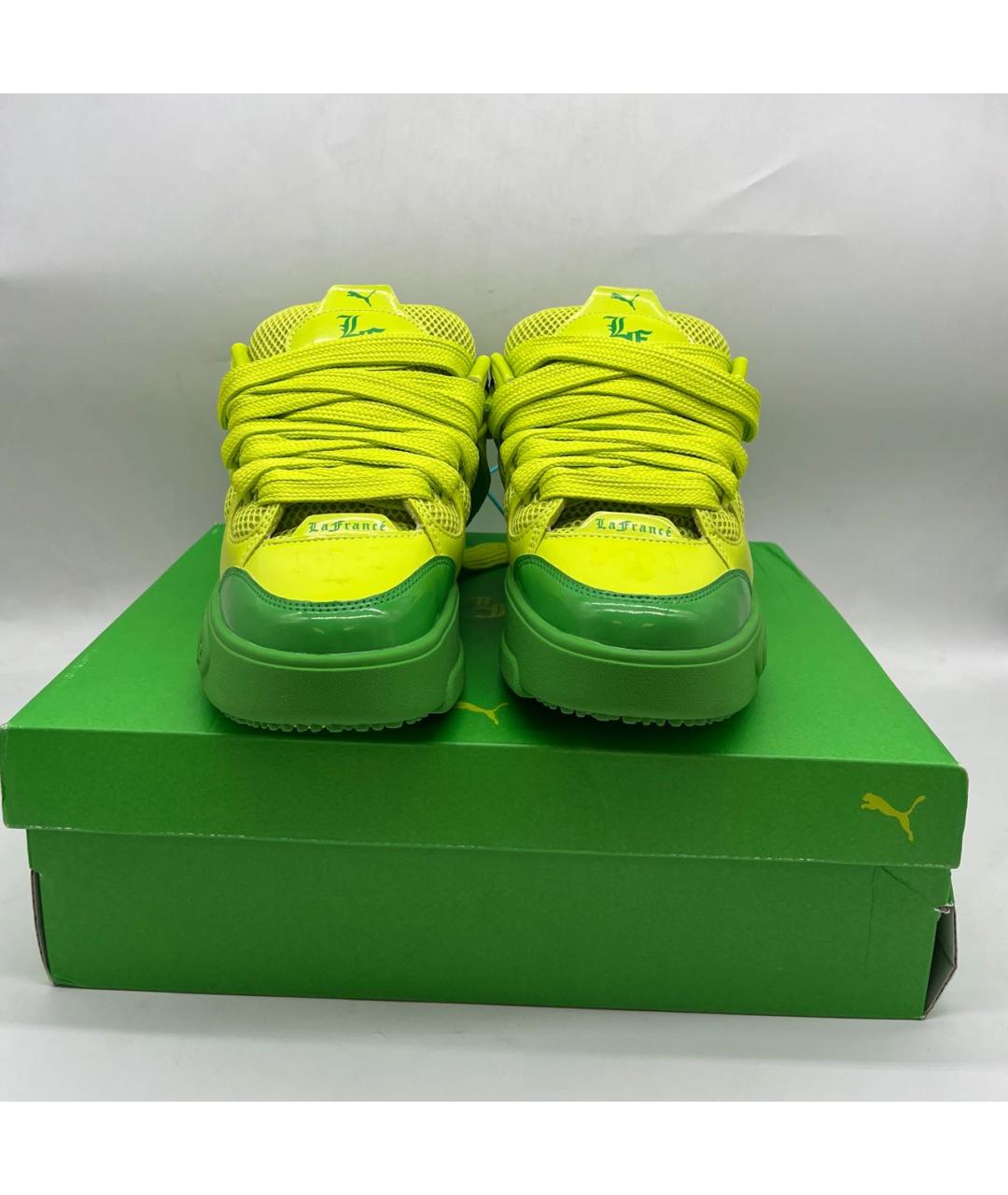 PUMA Зеленые текстильные низкие кроссовки / кеды, фото 2