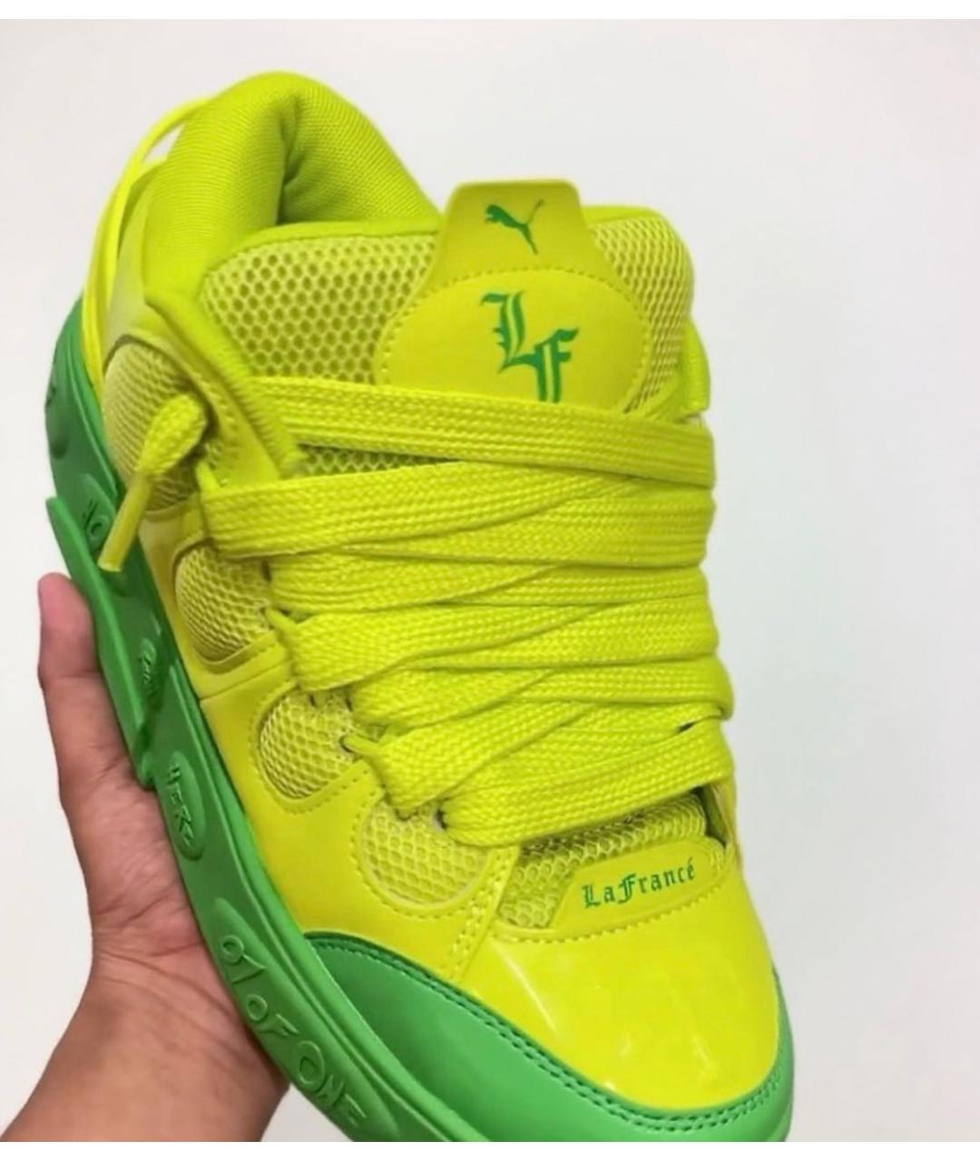 PUMA Зеленые текстильные низкие кроссовки / кеды, фото 7