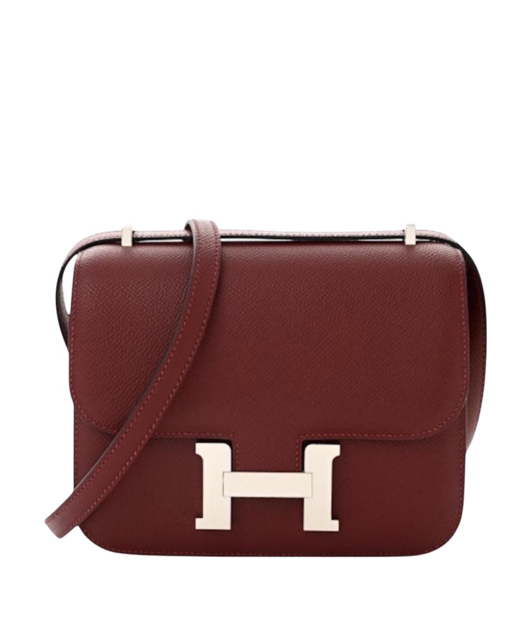 HERMES Бордовая кожаная сумка через плечо, фото 1