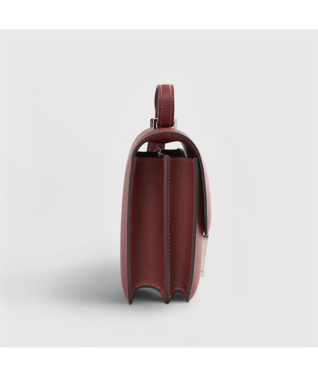 HERMES Бордовая кожаная сумка через плечо, фото 4