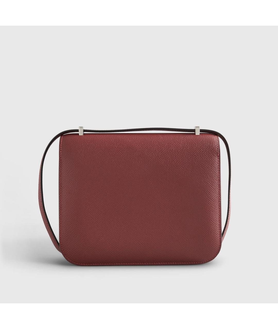 HERMES Бордовая кожаная сумка через плечо, фото 3