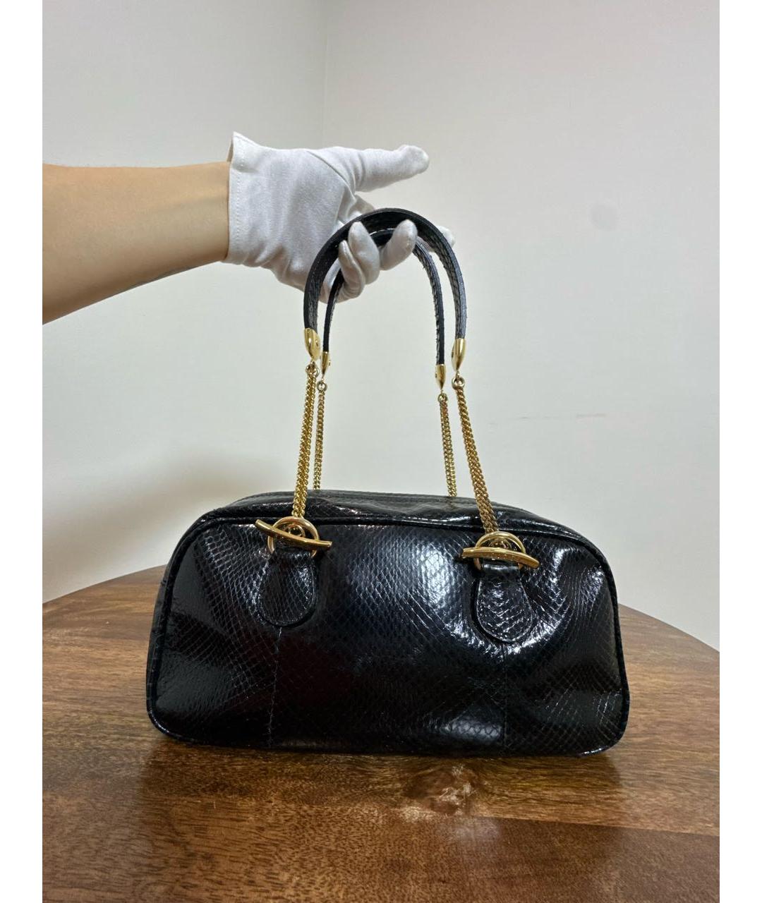 ESCADA Черная сумка через плечо из экзотической кожи, фото 4