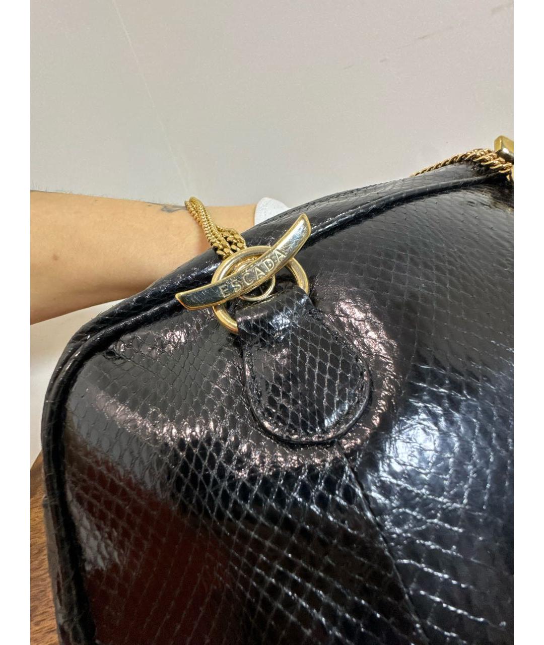 ESCADA Черная сумка через плечо из экзотической кожи, фото 2