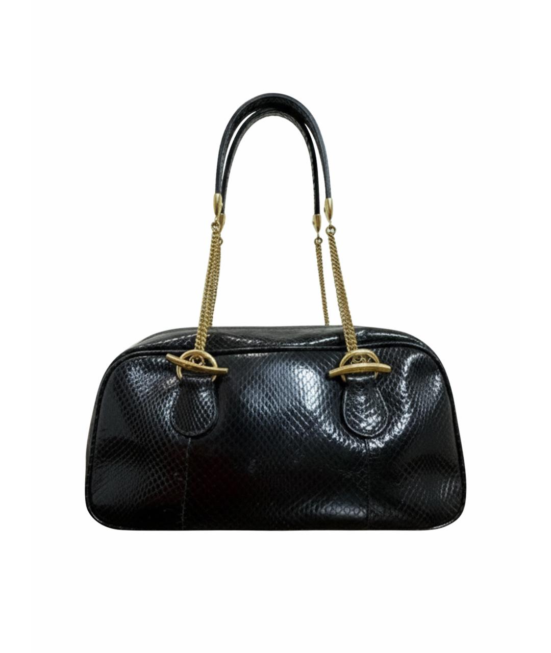 ESCADA Черная сумка через плечо из экзотической кожи, фото 1