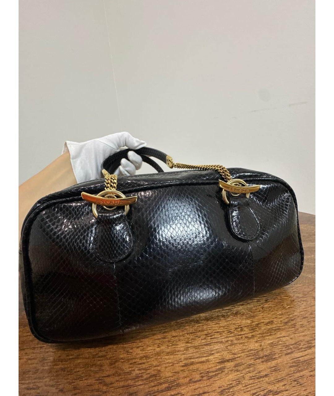 ESCADA Черная сумка через плечо из экзотической кожи, фото 3