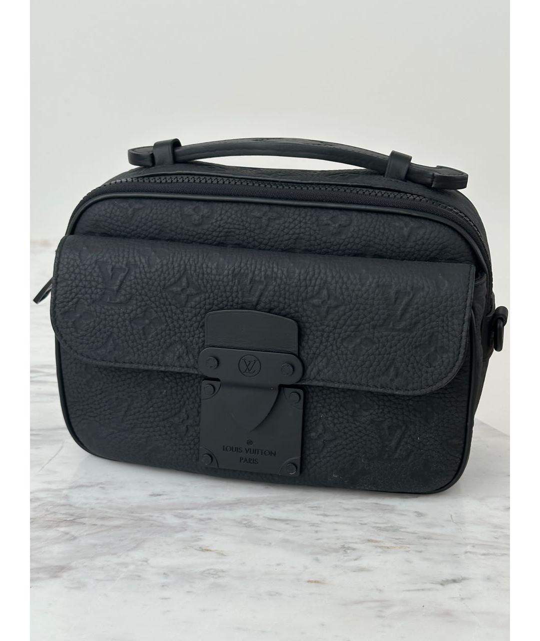 LOUIS VUITTON Антрацитовая кожаная сумка на плечо, фото 9