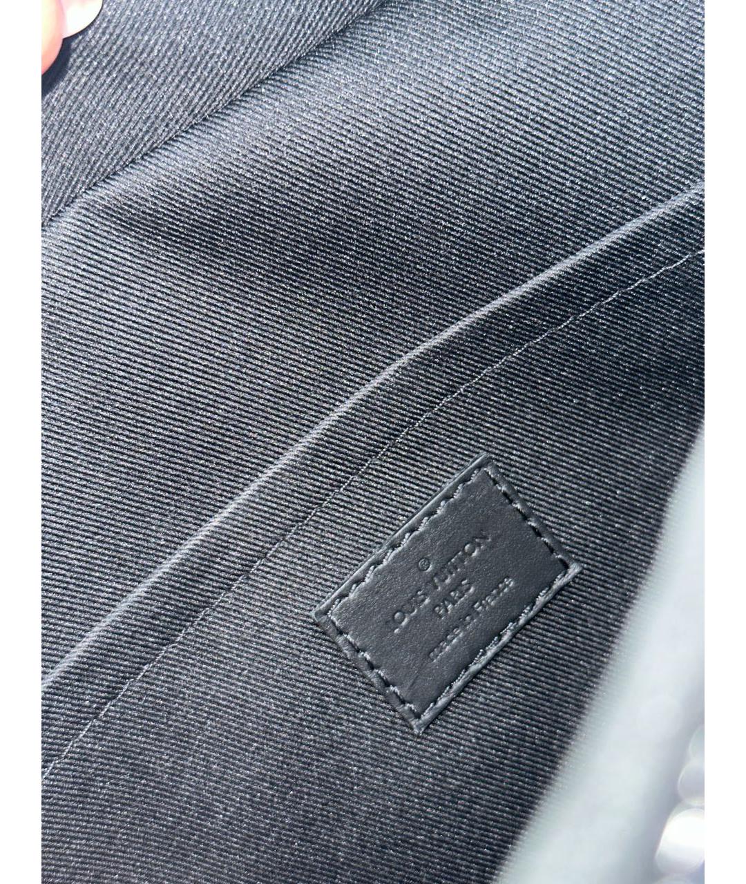 LOUIS VUITTON Антрацитовая кожаная сумка на плечо, фото 5