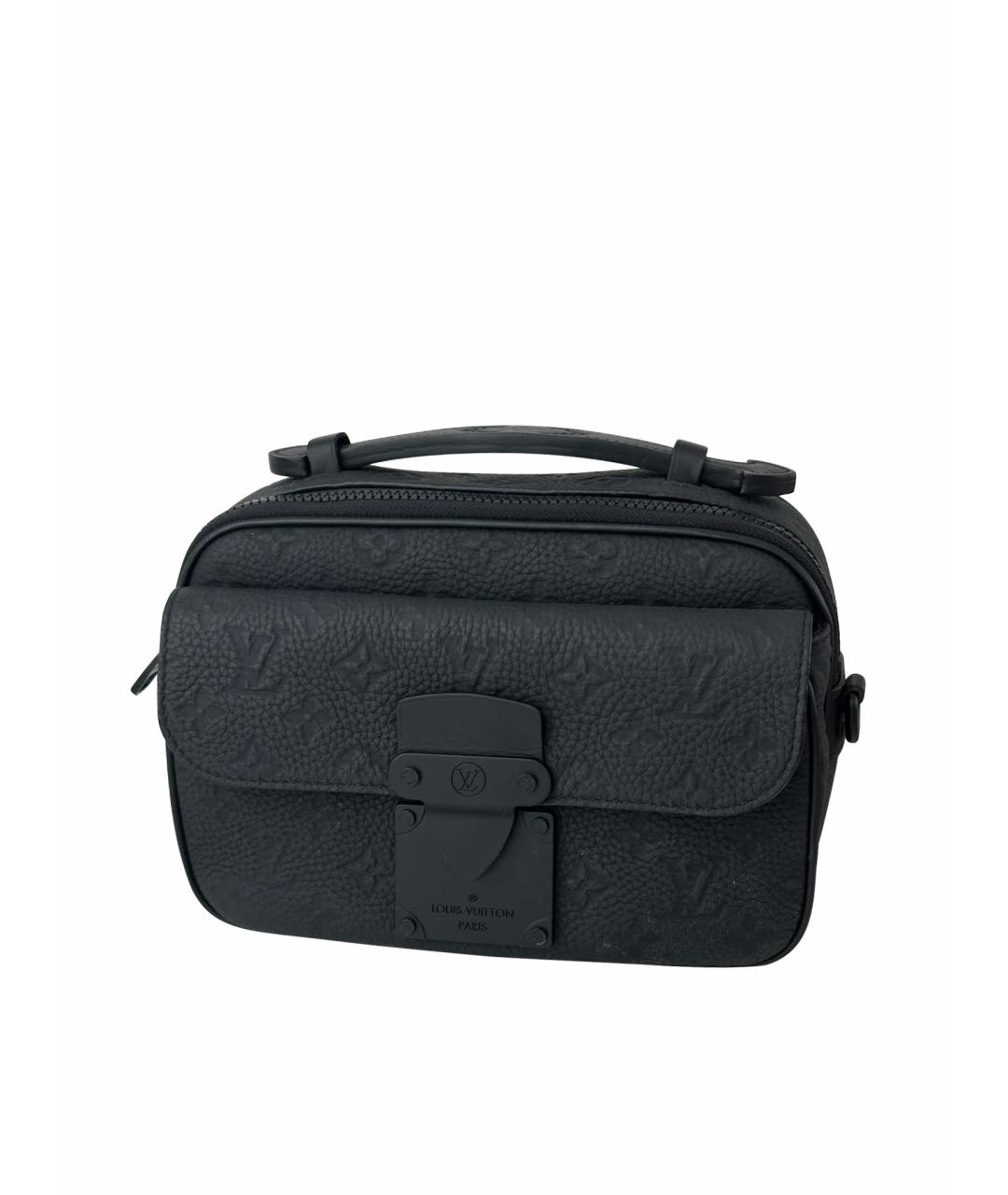 LOUIS VUITTON Антрацитовая кожаная сумка на плечо, фото 1