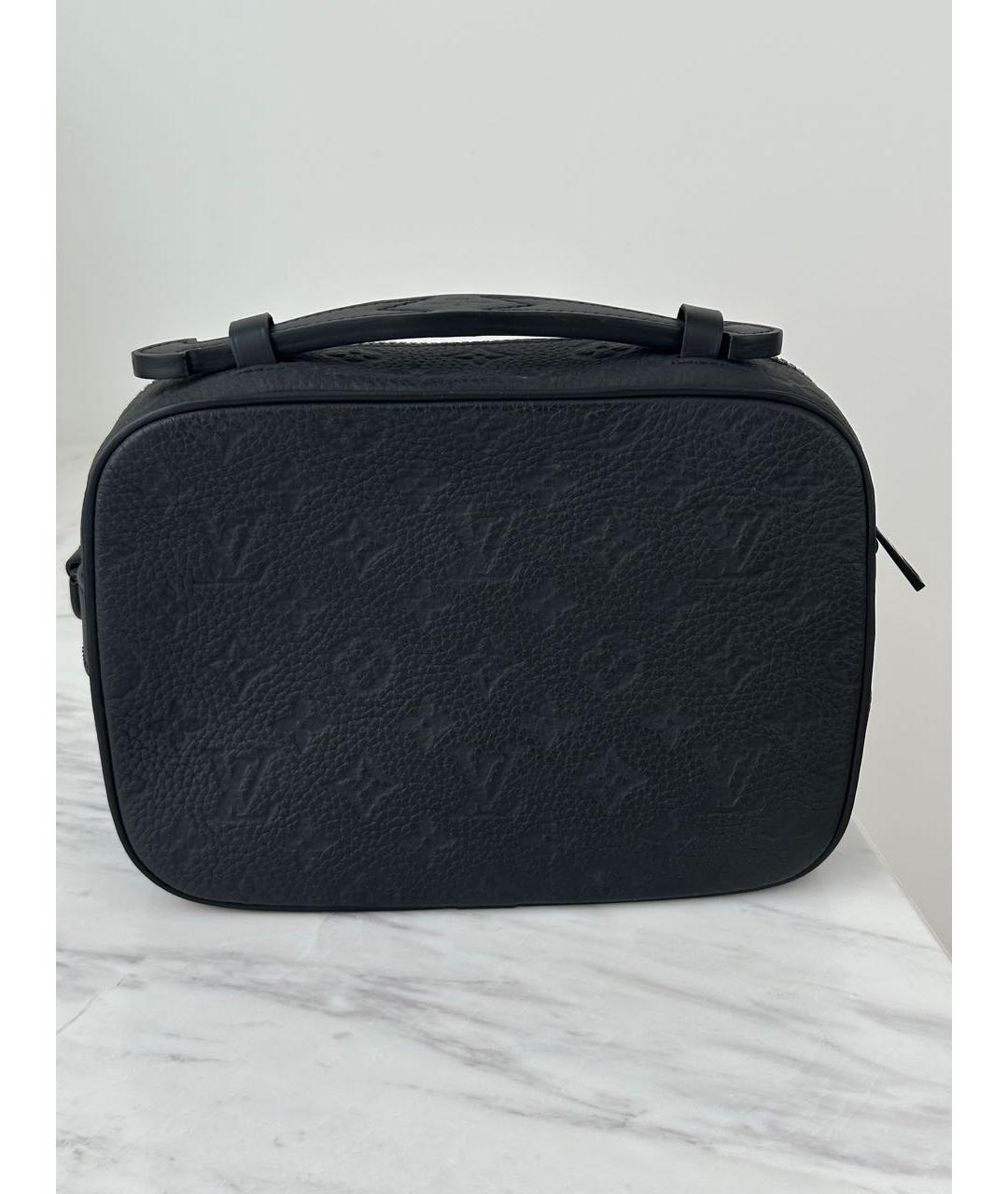 LOUIS VUITTON Антрацитовая кожаная сумка на плечо, фото 7