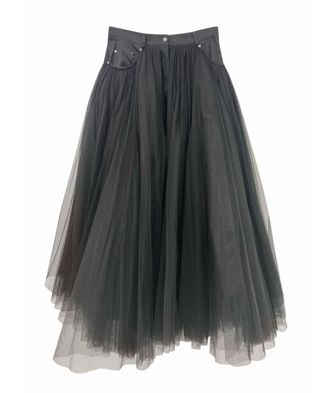 JEAN PAUL GAULTIER Черная полиамидовая юбка миди, фото 1