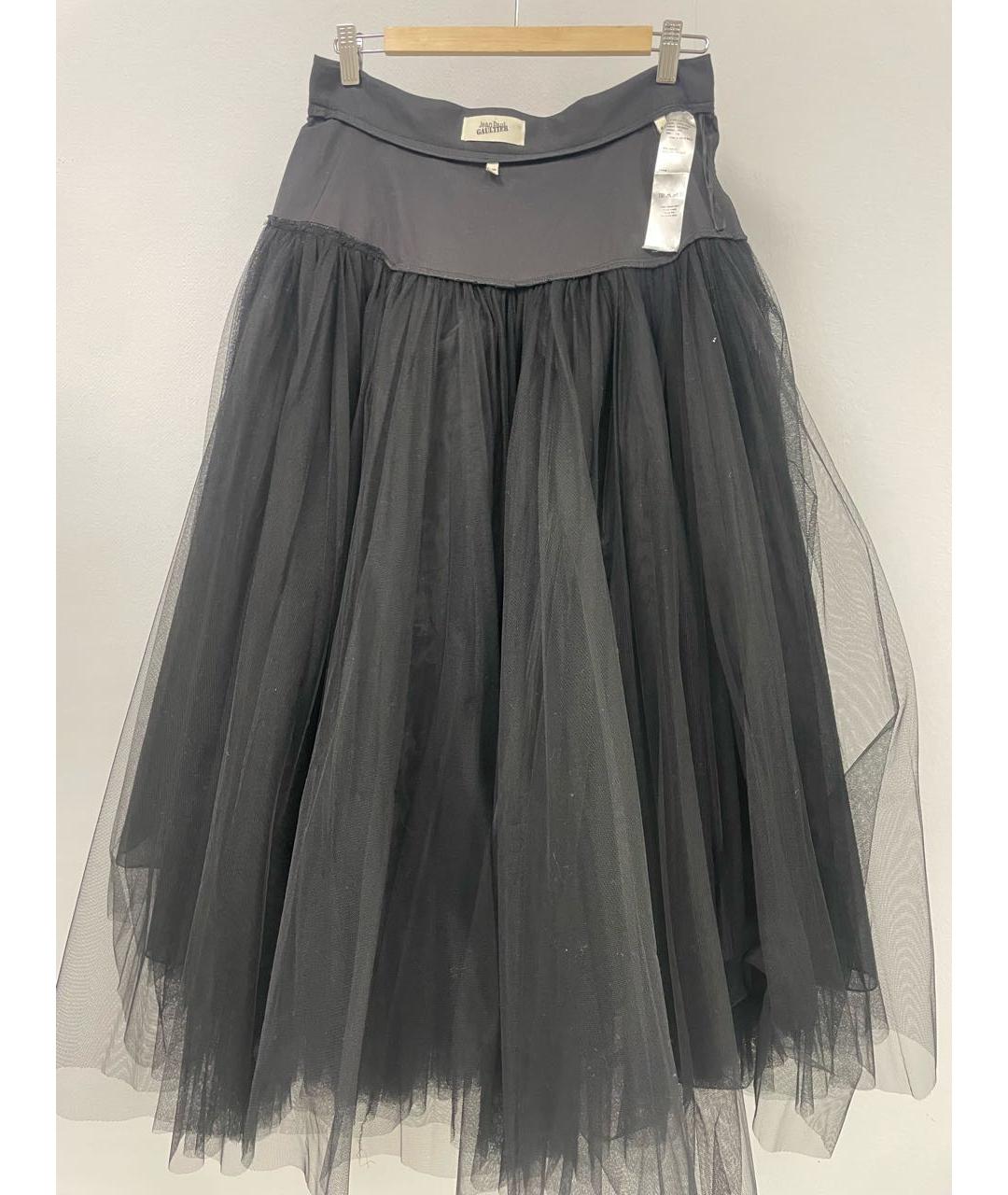 JEAN PAUL GAULTIER Черная полиамидовая юбка миди, фото 3