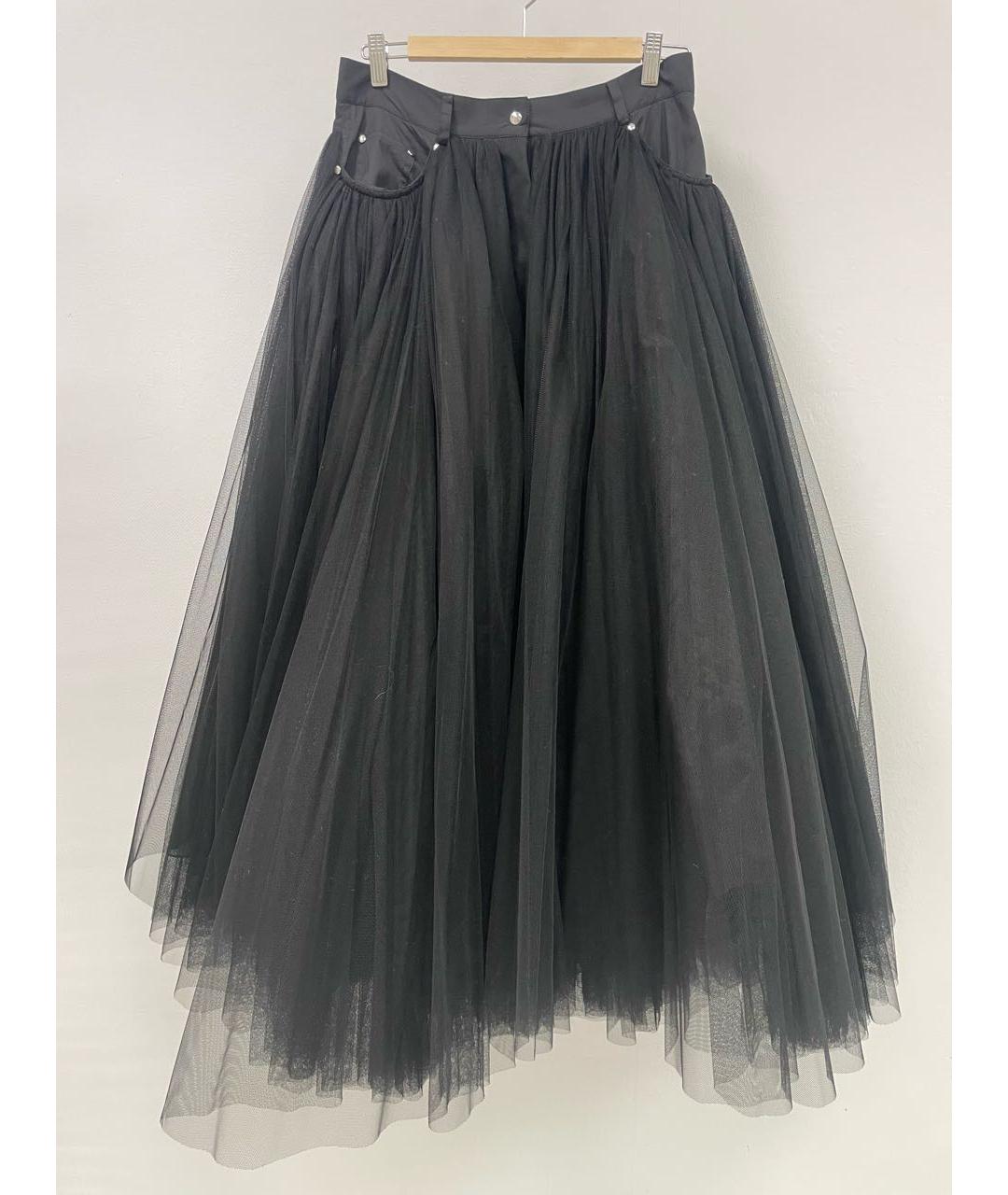 JEAN PAUL GAULTIER Черная полиамидовая юбка миди, фото 8