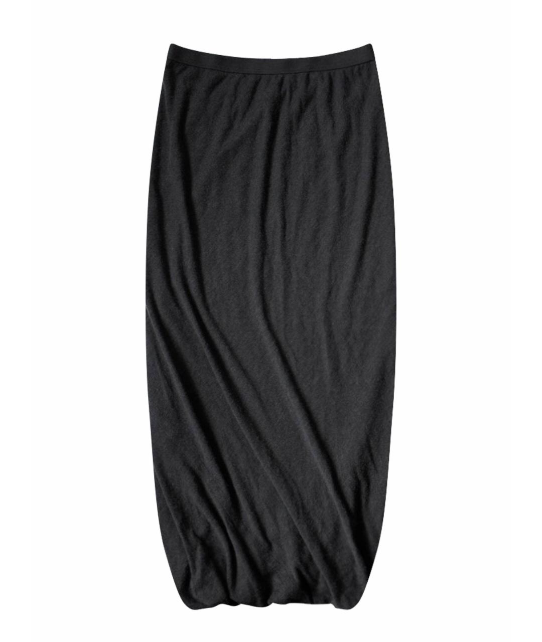 RICK OWENS Серая вискозная юбка миди, фото 1