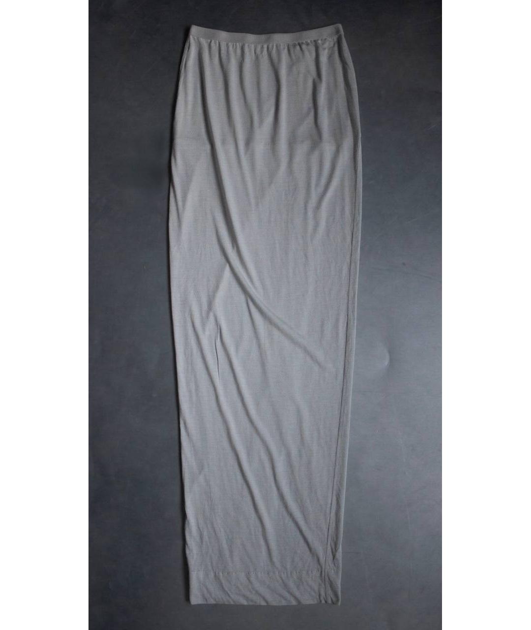 RICK OWENS Белая вискозная юбка макси, фото 4