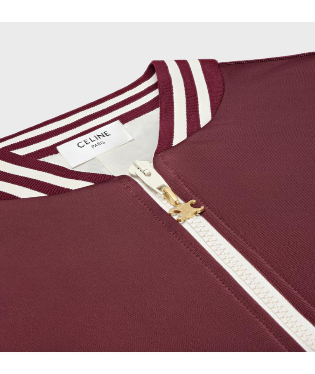 CELINE Бордовая полиамидовая куртка, фото 3