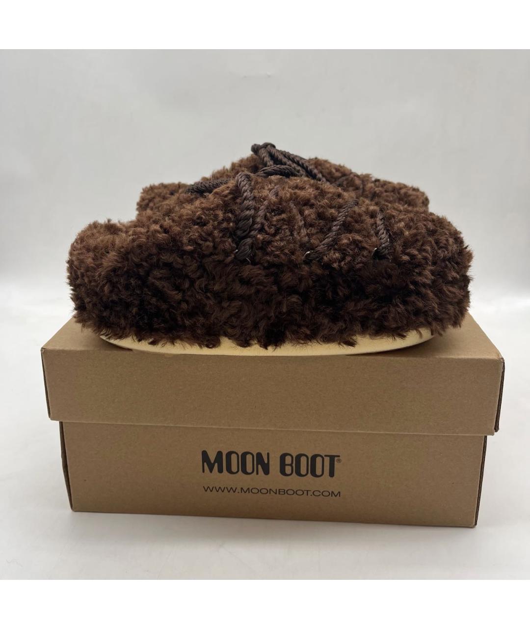 MOON BOOT Коричневые текстильные полусапоги, фото 7