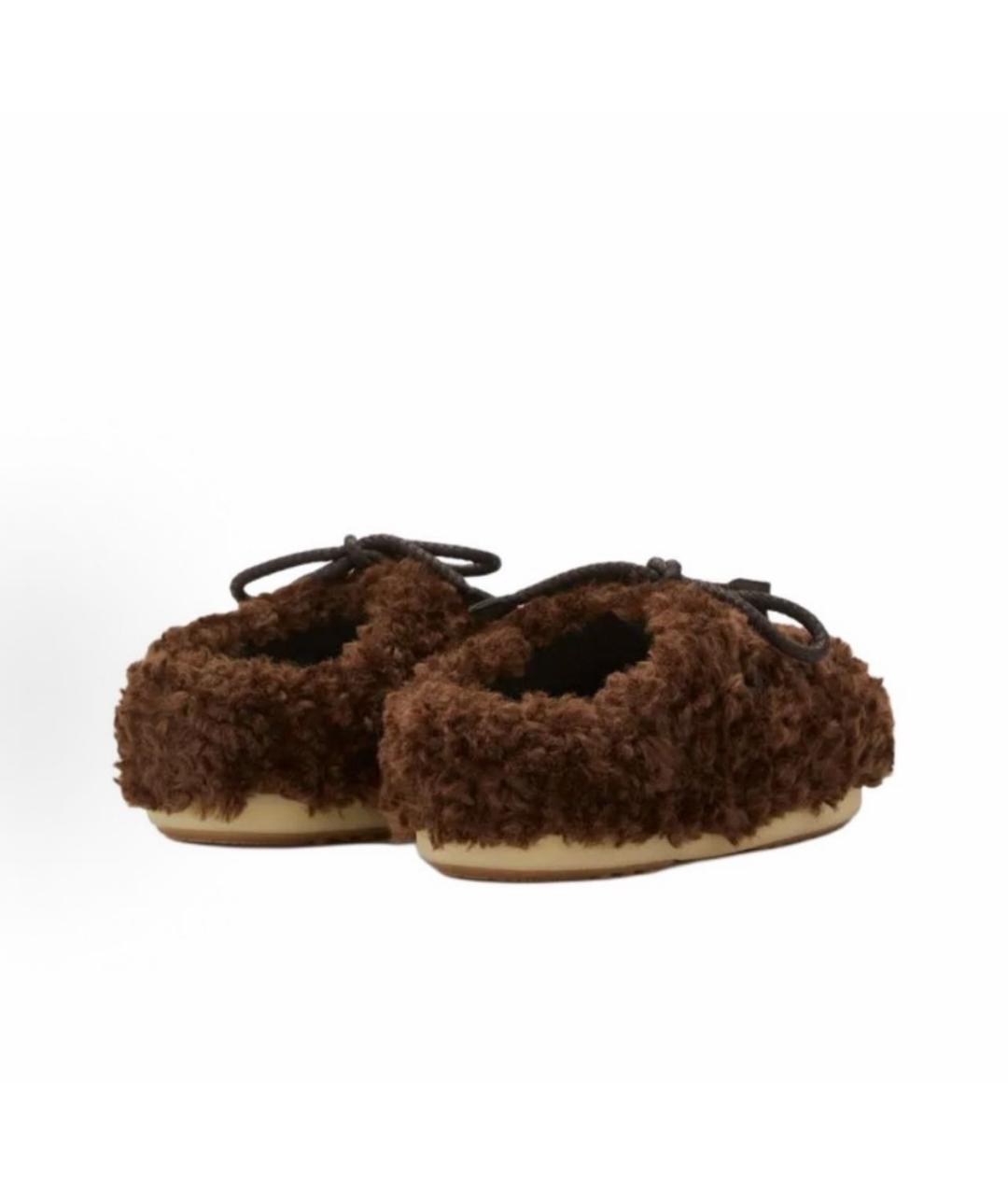 MOON BOOT Коричневые текстильные полусапоги, фото 4