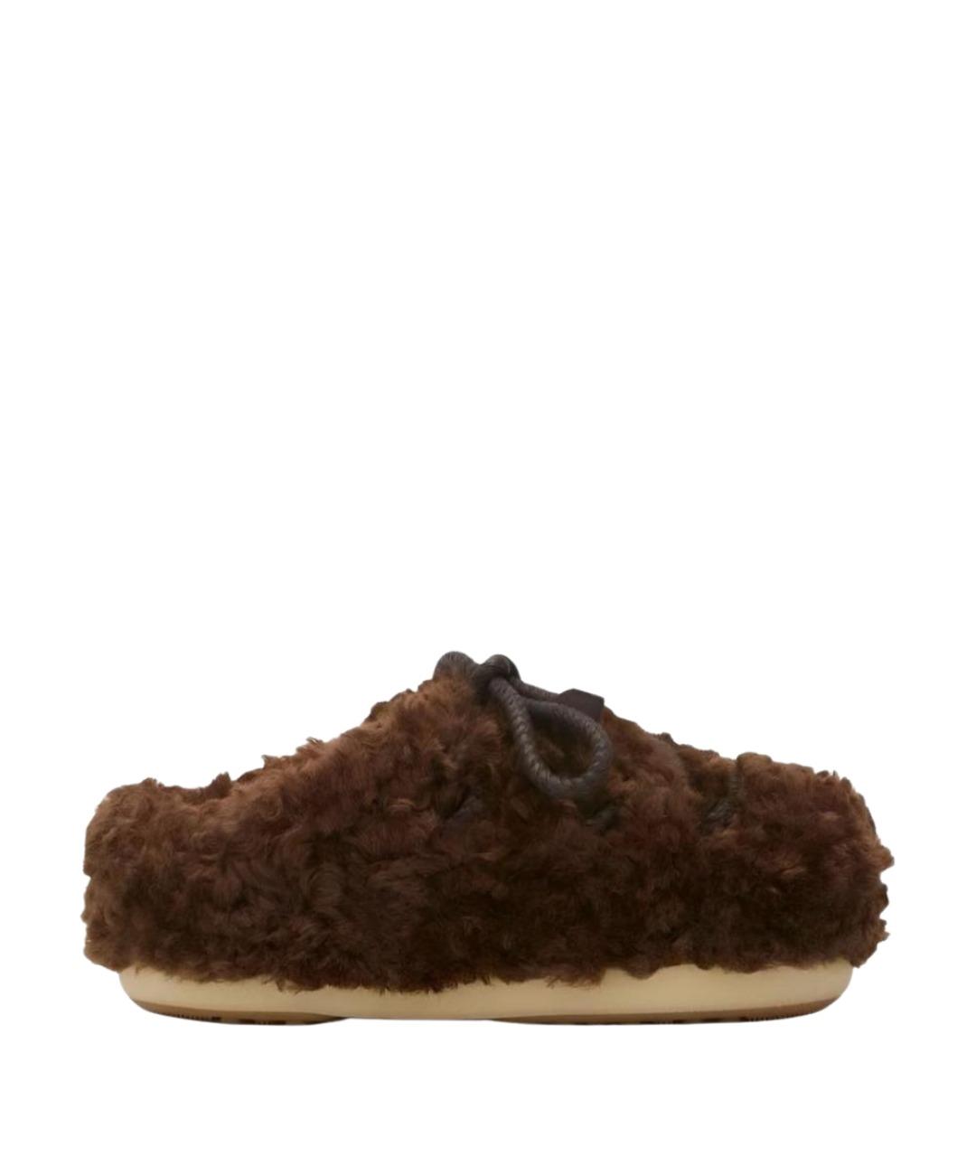 MOON BOOT Коричневые текстильные полусапоги, фото 1