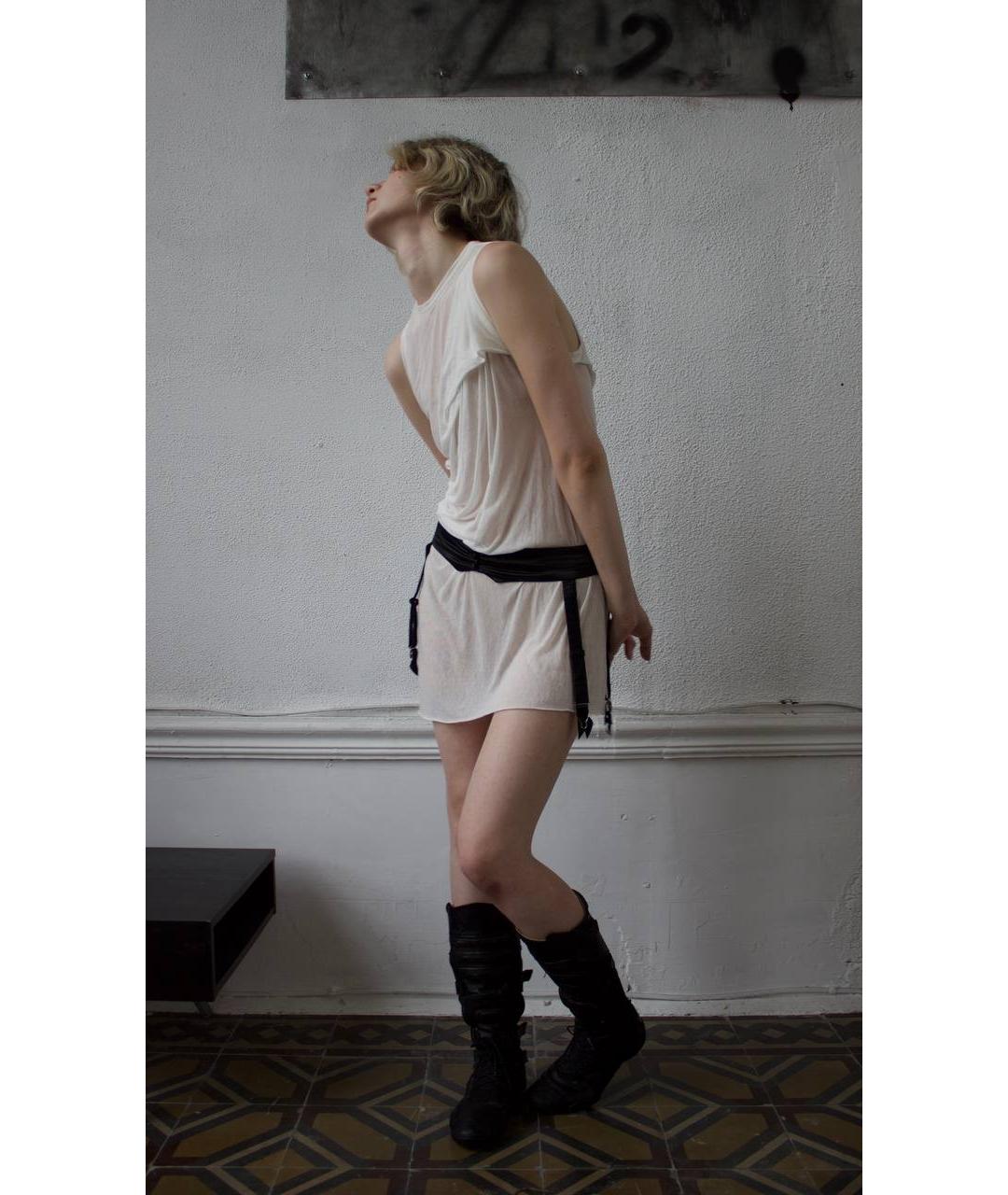 RICK OWENS Белое вискозное повседневное платье, фото 6