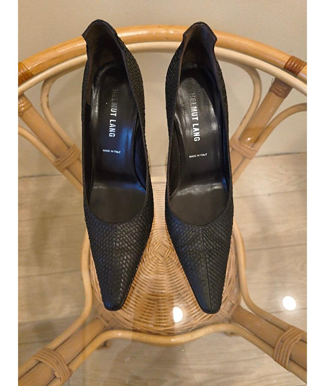 HELMUT LANG Черные туфли из экзотической кожи, фото 2