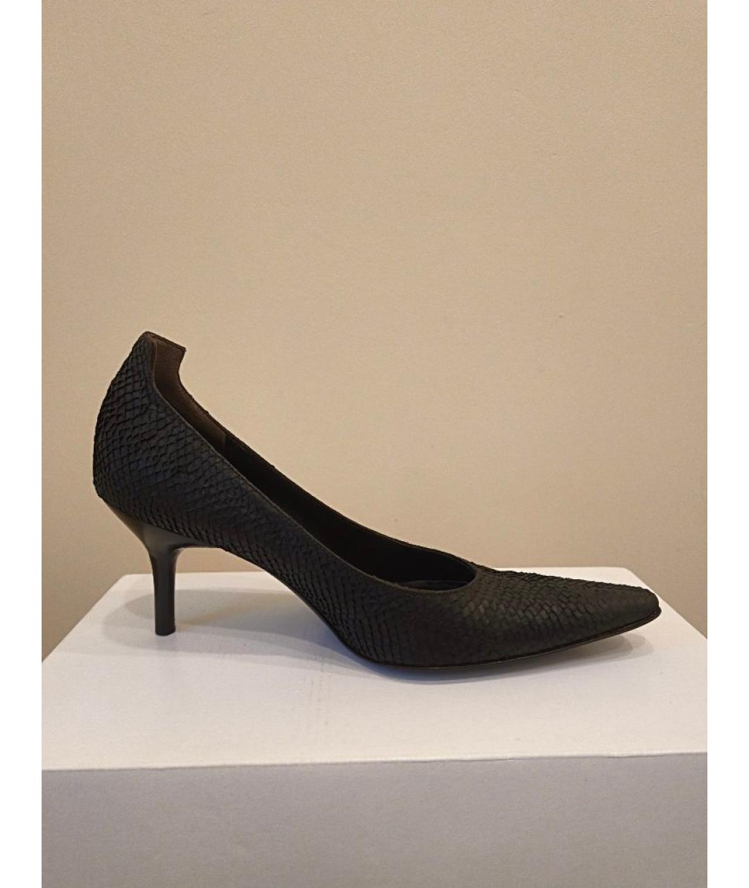 HELMUT LANG Черные туфли из экзотической кожи, фото 9