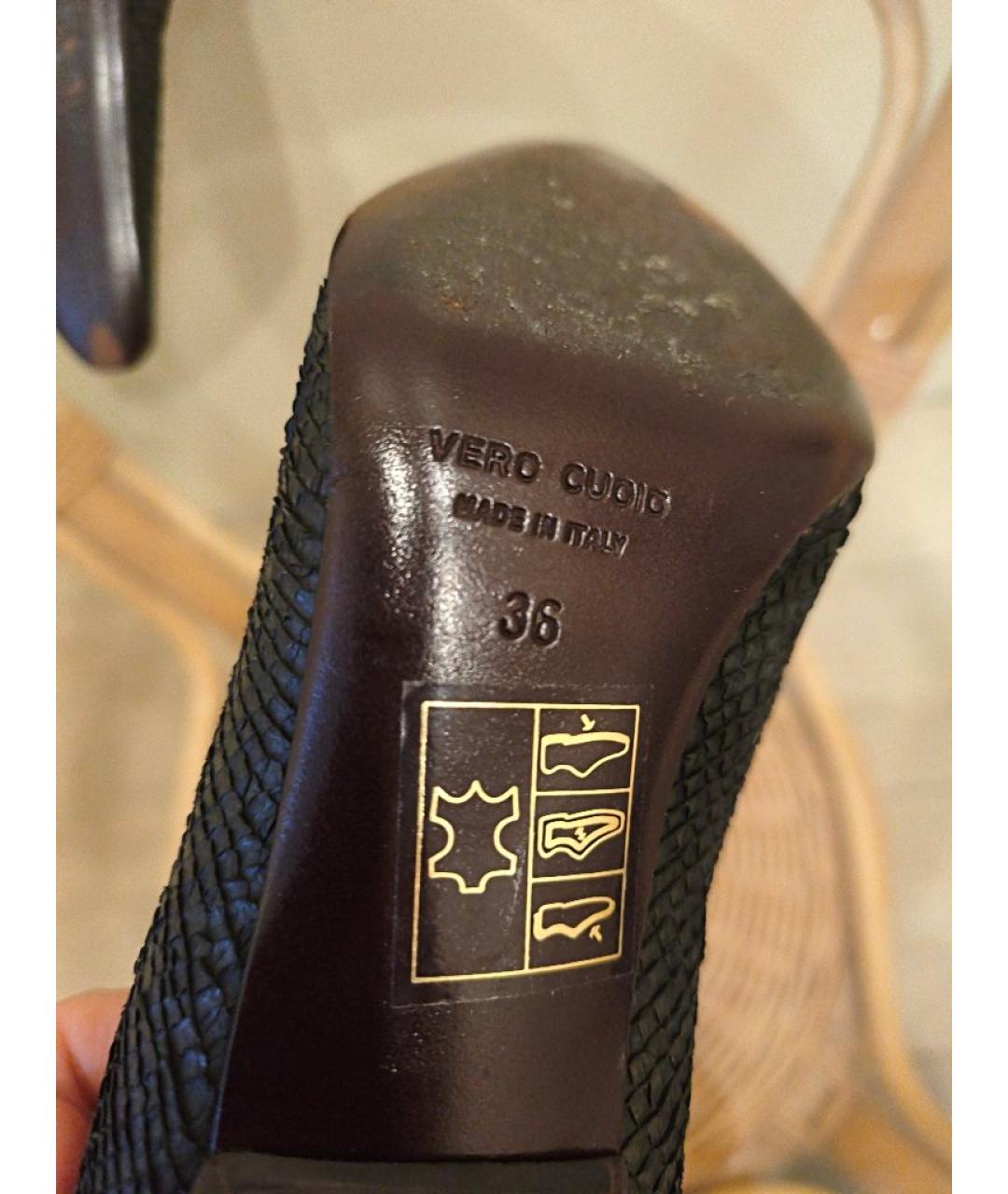 HELMUT LANG Черные туфли из экзотической кожи, фото 8