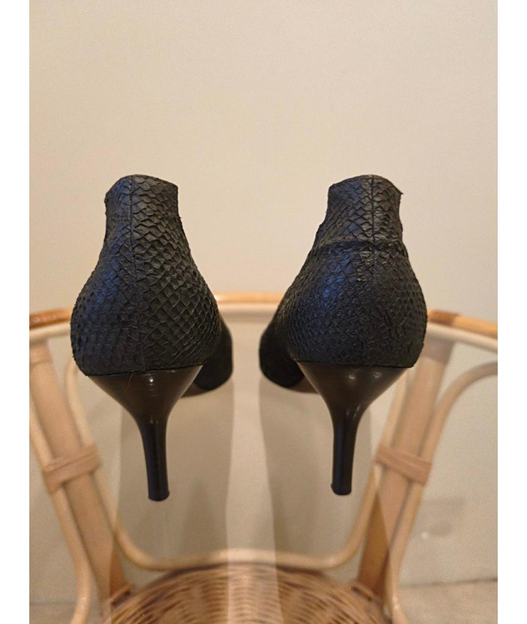 HELMUT LANG Черные туфли из экзотической кожи, фото 4